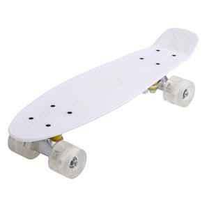  Maronad Retro Minicruiser Skateboard  m/LED Lys og ABEC7, Hvid
