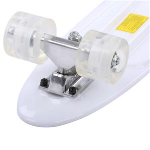  Maronad Retro Minicruiser Skateboard  m/LED Lys og ABEC7, Hvid-5