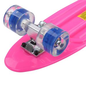 Maronad Retro Minicruiser Skateboard m/LED Lys og ABEC7, Pink-5