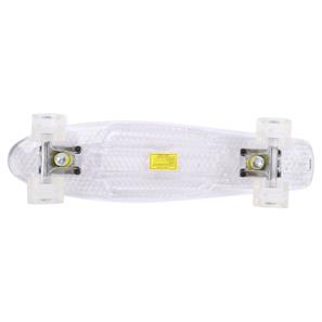 Maronad Retro Minicruiser Transparent Skateboard m/LED Lys og ABEC7, Hvid-3