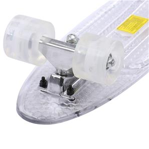 Maronad Retro Minicruiser Transparent Skateboard m/LED Lys og ABEC7, Hvid-5