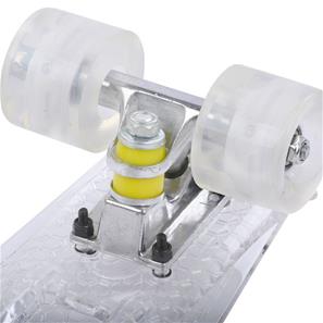 Maronad Retro Minicruiser Transparent Skateboard m/LED Lys og ABEC7, Hvid-6