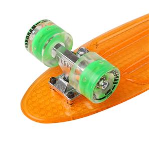 Maronad Retro Minicruiser Transparent Skateboard  m/LED Lys ABEC7,Orange-3