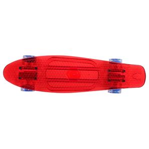 Maronad Retro Minicruiser Transparent Skateboard m/LED Lys og ABEC7, Rød-2