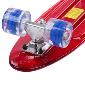 Maronad Retro Minicruiser Transparent Skateboard m/LED Lys og ABEC7, Rød-5