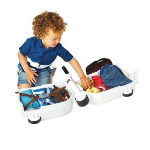 Skoot 2-i-1 Trolley Kuffert og køretøj med hjul til børn, Hvid-2