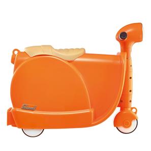 Skoot 2-i-1 Trolley Kuffert og køretøj med hjul til børn, Orange-5
