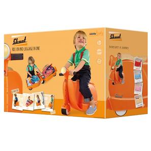 Skoot 2-i-1 Trolley Kuffert og køretøj med hjul til børn, Orange-8