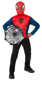 Spiderman Deluxe Udklædning Top + Skjold, 4-7 år
