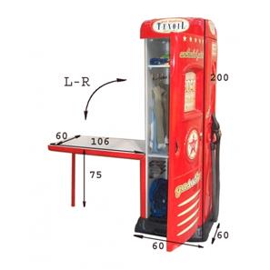 Tankstation Skrivebord og Klædeskab, Rød-3