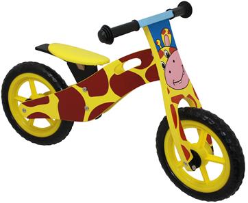 Løbecykel Giraf i træ med rigtige lufthjul
