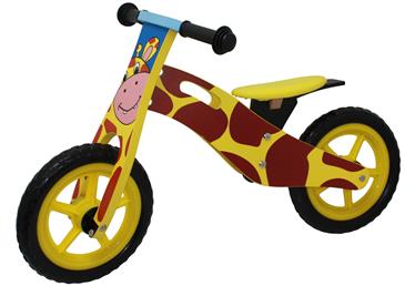 Løbecykel Giraf i træ med rigtige lufthjul-2