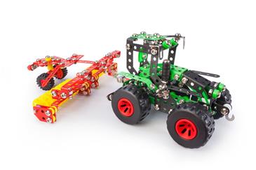 Traktor m/anhænger Metal Konstruktionsbyggesæt - Fred og Emily-2