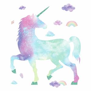 UNICORN GALAXY Gigant Wallsticker med glitter-3