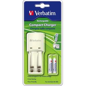 Verbatim batterioplader til AA og AAA-batterier, inkl. 2xAAA 970mAh