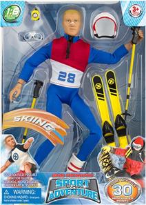 Action Figur som står på ski med tilbehør 30,5cm-2