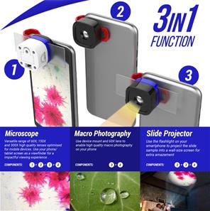 AR Micro-Blocks 3i1 modulært mikroskop sæt til mobilen - Deluxe-3