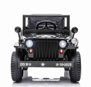 Army Classic Adventure m/4x12V Motor + Gummihjul + Lædersæde, Sort-3