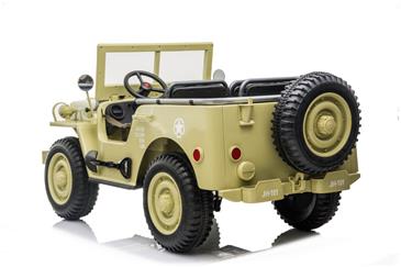 Army Classic Adventure XXL m/3 sæder + 4x24V Motor + Gummihjul , Lyse Grøn-4