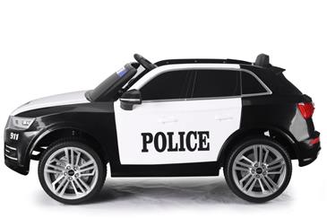 Audi Q5 Politibil Elbil til Børn 12V m/2.4G, Lædersæde, Gummihjul-2