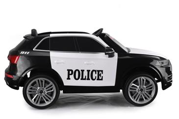 Audi Q5 Politibil Elbil til Børn 12V m/2.4G, Lædersæde, Gummihjul-3