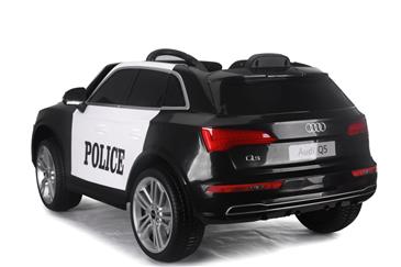 Audi Q5 Politibil Elbil til Børn 12V m/2.4G, Lædersæde, Gummihjul-6