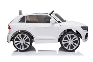 Audi Q8 Elbil til børn 12v Hvid m/Gummihjul + 2.4G + Lædersæde-3