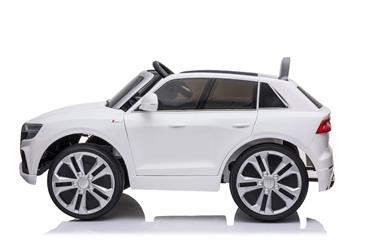 Audi Q8 Elbil til børn 12v Hvid m/Gummihjul + 2.4G + Lædersæde-7