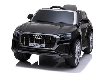 Audi Q8 Elbil til børn 12v Sort m/Gummihjul + 2.4G + Lædersæde-5