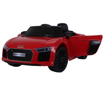 Audi R8 Spyder Rød Elbil til Børn 12V m/2.4G fjernbetjening, Gummihjul