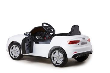 Audi S5 Cabriolet Hvid Elbil til Børn 12V m/2.4G fjernbetjening, Gummihjul-6