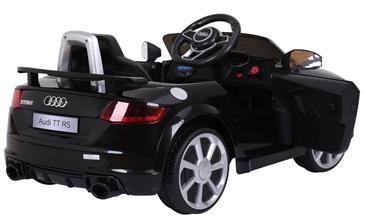 Audi TT RS ELBil til børn 12V m/Gummihjul og 2.4G Fjernbetjening, Sort-3