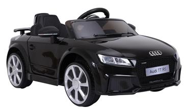 Audi TT RS ELBil til børn 12V m/Gummihjul og 2.4G Fjernbetjening, Sort-6