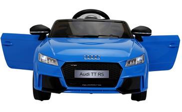 Audi TT RS ELBil til børn 12V m/Gummihjul og 2.4G Fjernbetjening,Blå-2