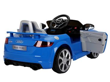 Audi TT RS ELBil til børn 12V m/Gummihjul og 2.4G Fjernbetjening,Blå-7