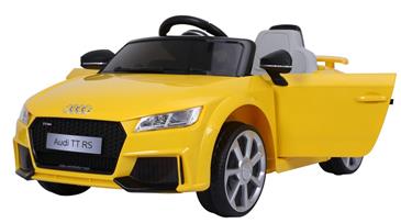 Audi TT RS ELBil til børn 12V m/Gummihjul og 2.4G Fjernbetjening, Gul