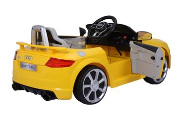 Audi TT RS ELBil til børn 12V m/Gummihjul og 2.4G Fjernbetjening, Gul-9
