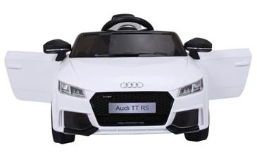 Audi TT RS ELBil til børn 12V m/Gummihjul og 2.4G Fjernbetjening, Hvid-2