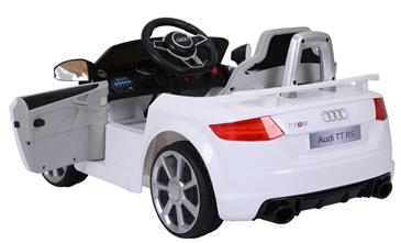 Audi TT RS ELBil til børn 12V m/Gummihjul og 2.4G Fjernbetjening, Hvid-3