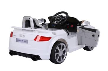 Audi TT RS ELBil til børn 12V m/Gummihjul og 2.4G Fjernbetjening, Hvid-9