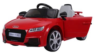 Audi TT RS ELBil til børn 12V m/Gummihjul og 2.4G Fjernbetjening, Rød