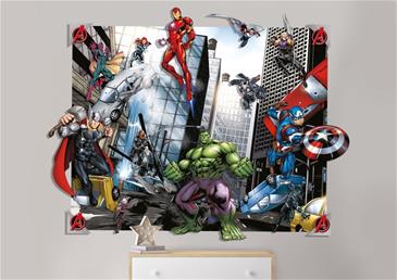 Avengers 3D Vægdekoration - Wallstickers / Tapet