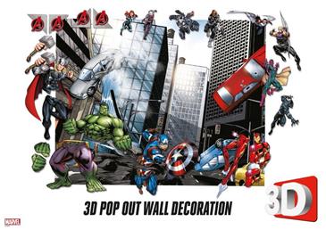 Avengers 3D Vægdekoration - Wallstickers / Tapet-4