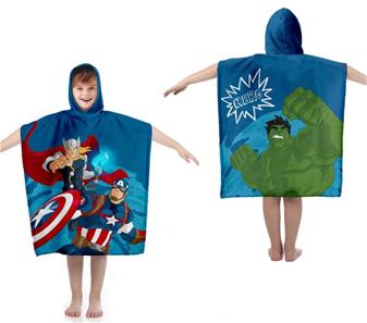 Avengers Poncho badehåndklæde med hætte - 100 procent bomuld