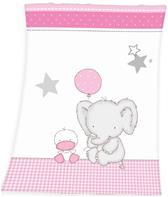 Babybest Elefant Fleece tæppe - 75 x 100 cm