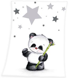 Babybest Panda Fleece tæppe - 75 x 100 cm