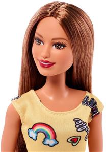 Barbie dukke med gul kjole-3