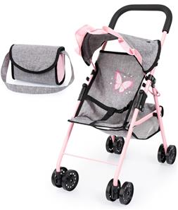 Bayer Design Buggy Dukke Paraplyklapvogn, Grå/Pink