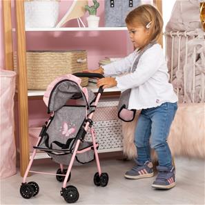 Bayer Design Buggy Dukke Paraplyklapvogn, Grå/Pink-8