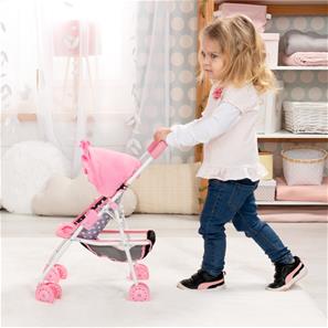 Bayer Design Buggy Dukke Paraplyklapvogn, Pink Hjerter-3